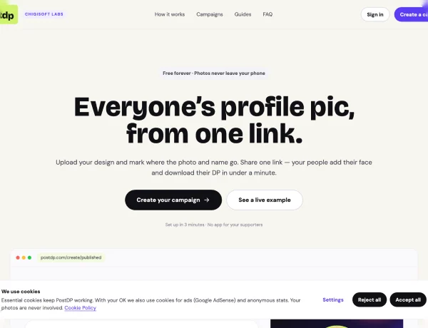 PostDP: from campaign design to everyone’s profile pic, in one link.