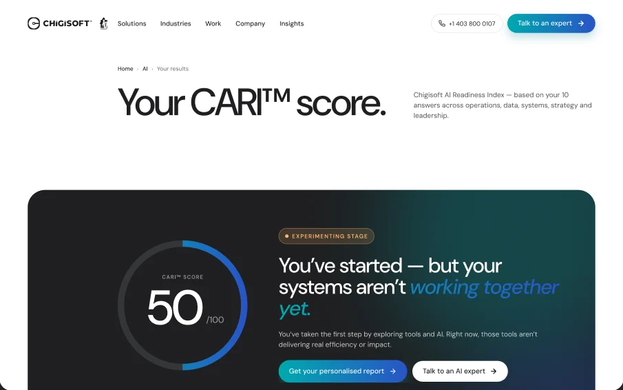 The result: a readiness score, a breakdown by category and the opportunities to tackle first.